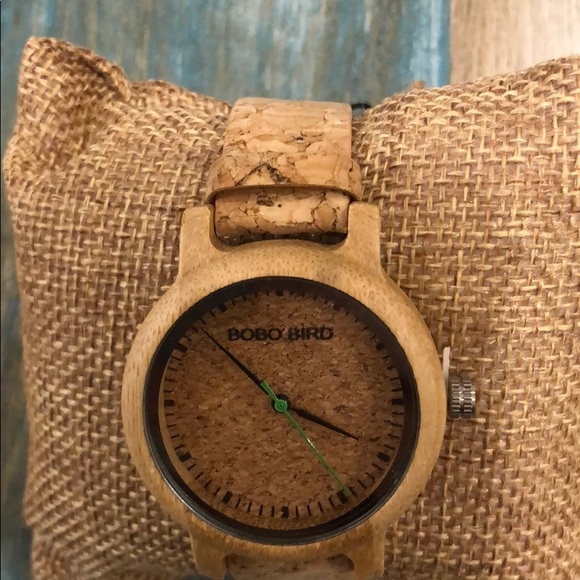 Bobo Bird WOOD Wine CORK ladies watch NEW NIB - Picture 4 of 5